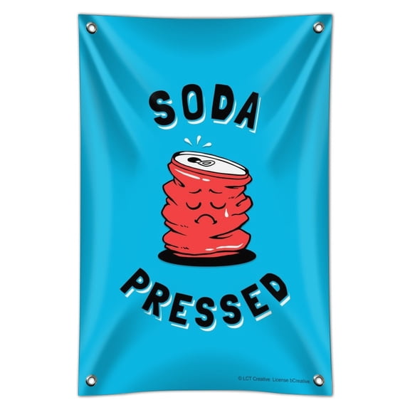 Soda Pressed Pun So Depressed Funny Humor Home Business Office Sign