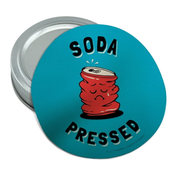 Soda Pressed Pun So Depressed Funny Humor Round Rubber Non-Slip Jar Gripper Lid Opener