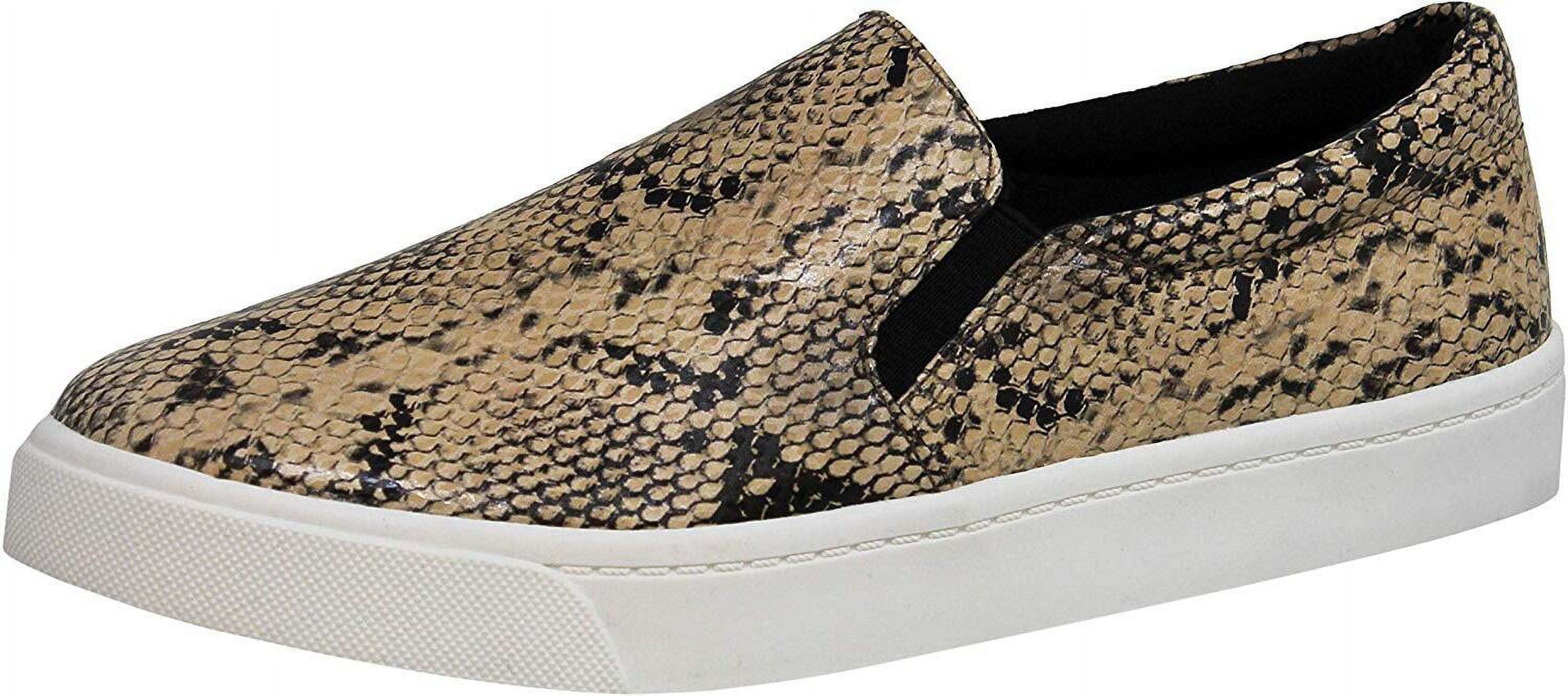 Soda Reign Natural Python Slip On Rounded Closed Toe White Sole Fashion ...