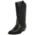 thumbnail image 1 of Soda Reno Black Western Cowboy Pointed Toe Knee High Pull On Tabs Western Boots (Black, 6.5), 1 of 1