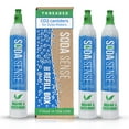 thumbnail image 1 of Soda Sense 60L CO2 Exchange Canister - 3 Pack, Threaded Style - Compatible with All 'Screw-In' Soda/Sparkling Water Makers, Including SodaStream BLUE Cylinder Models, Ninja Thirsti, Philips & More, 1 of 6