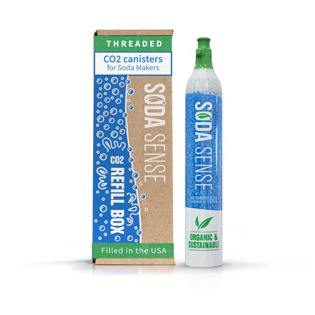 Soda Sense 60L Threaded CO2 Canister Refill 1 Pack, Compatible w/All Threaded 'ScrewIn' Soda