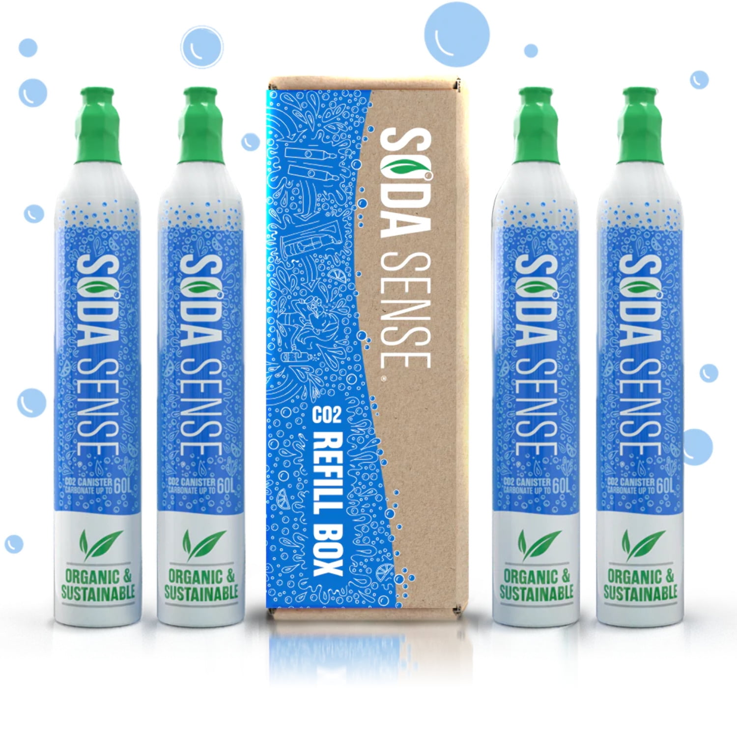 Soda Sense Threaded 60L CO2 Exchange Cylinder 2 Pack, Compatible w/All