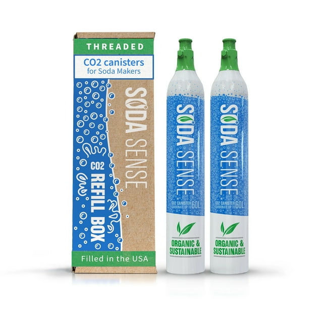 Soda Sense Threaded 60L CO2 Exchange Cylinder 2 Pack, Compatible w/All