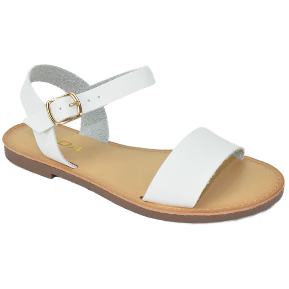 Soda Shoes Women Basic Gladiator Sandals Ankle Strap Open Toe BIGBOSS-S White 5.5