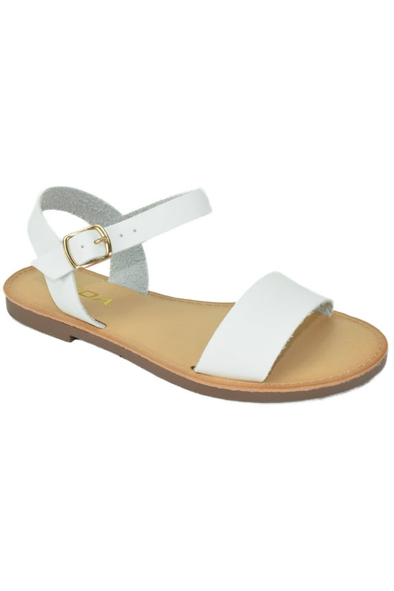 Shoes Women Basic Gladiator Sandals Ankle Strap Open Toe BIGBOSS-S White 7.5