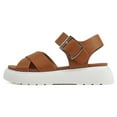 thumbnail image 1 of Soda Shoes Women Flat Platform Sandals Flatform Ankle Strap Criss-Cross Lug Sole CARTER-S Tan Brown Cognac 9, 1 of 5