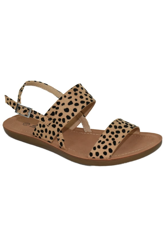 Shoes Women Flat Sandals Buckle Ankle Double Straps Member-S Cheetah Leopard 8