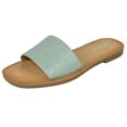 thumbnail image 1 of Soda Shoes Women Flip Flops Basic Plain Sandals Casual Slide Slippers Johana-S Crocodile Green Light Mint 6.5, 1 of 2