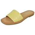 thumbnail image 1 of Soda Shoes Women Flip Flops Basic Plain Sandals Casual Slide Slippers Johana-S Crocodile Yellow 8.5, 1 of 2