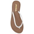 thumbnail image 1 of Soda Shoes Women Flip Flops Basic Plain Sandals Strap Casual Beach Thongs FELER White 8.5, 1 of 2