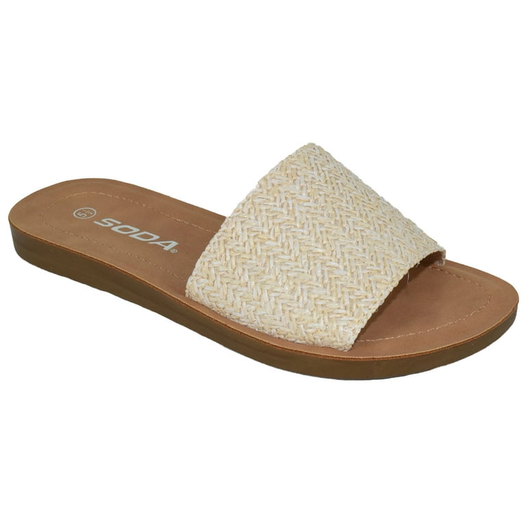 Soda Shoes Women Flip Flops Basic Plain Slippers Slip On Sandals