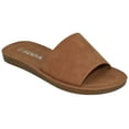 thumbnail image 1 of Soda Shoes Women Flip Flops Basic Plain Slippers Slip On Sandals Slides Casual Peep Toe Beach EFRON-S Tan Brown 6, 1 of 2