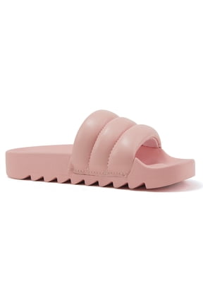 Shoes Women Flip Flops Basic Plain Slippers Slip On Sandals Slides Casual Peep Toe Footbed Beach Single Plush Between-S Light Pink 10