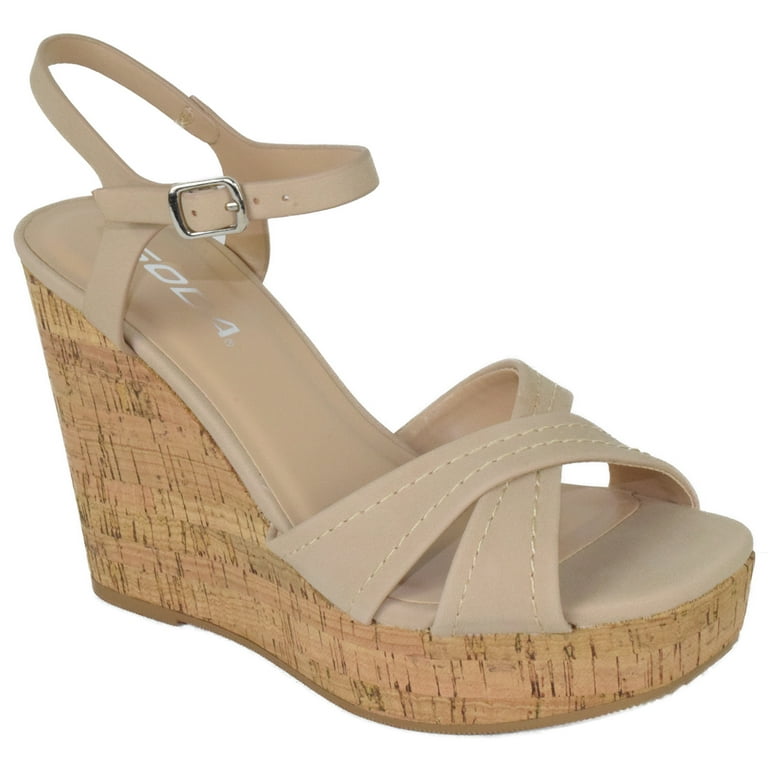 Soda Shoes Women Dressy Strappy High Wedge Sandals, Open Toe