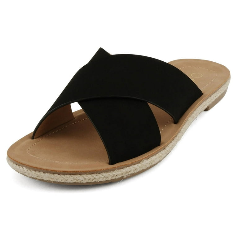 Soda Shoes Women Sandals Crisscross Band Strap Casual Espadrille