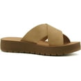 thumbnail image 1 of Soda Shoes Women Sandals Crisscross Strap Band Flatform Platform LUCY-S Beige Camel 10, 1 of 3