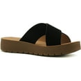 thumbnail image 1 of Soda Shoes Women Sandals Crisscross Strap Band Flatform Platform LUCY-S Black 5.5, 1 of 3