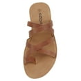 thumbnail image 1 of Soda Shoes Women Slip-On Sandals Crisscross Multi Straps Band Ring Toe Flat Flip-Flops Slides ISABEL-S Cognac Brown 11, 1 of 5