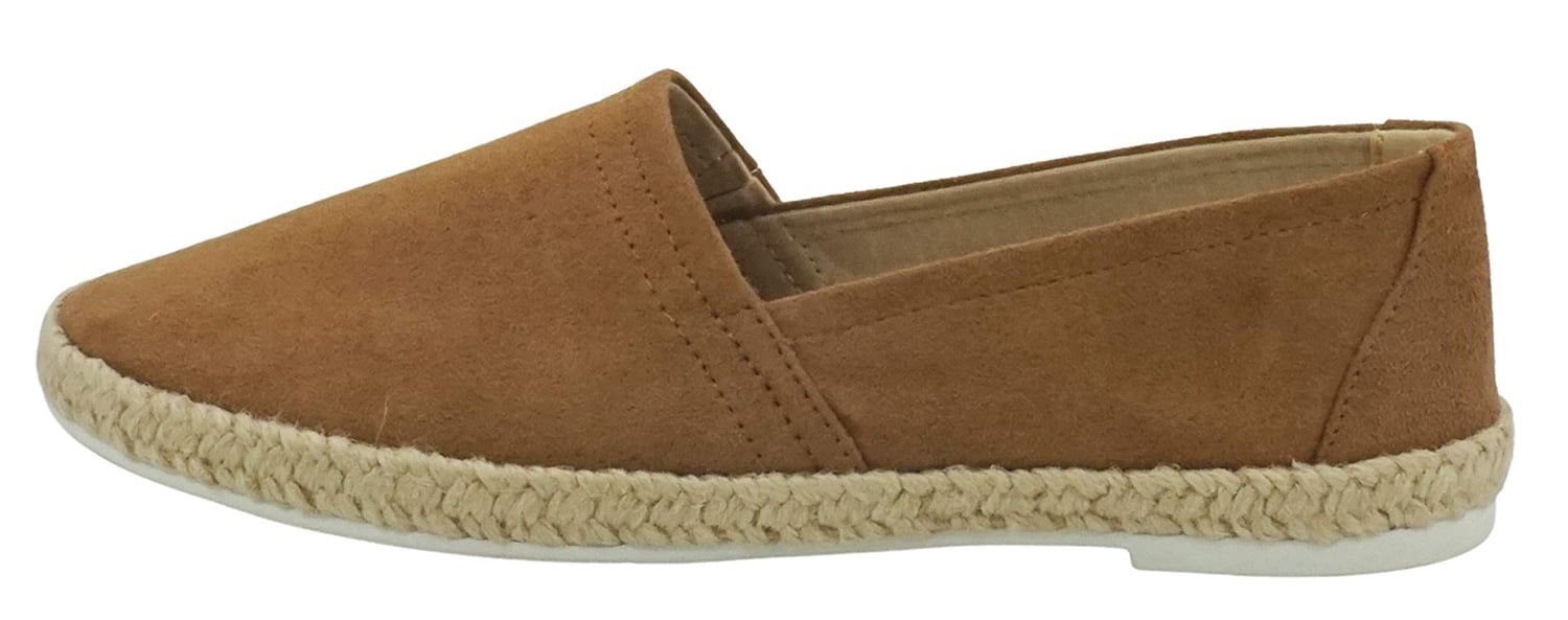 SODA Women's Ankle Wrap Espadrille Flat - Natural Color, Size 10 US, 3.25 Inch Heel