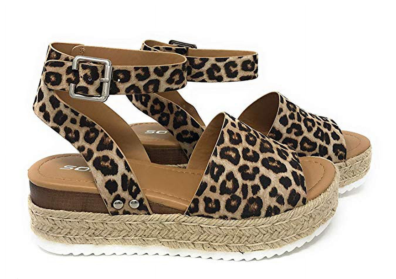 Soda Topic Casual Espadrilles Flatform Wedge Open Toe Sandal Oat