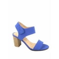 thumbnail image 1 of Soda Wait Womens Open Toe Chunky Heel Ankle Strap Block High Heel Dress Sandals ( Blue, 8.5 ), 1 of 2