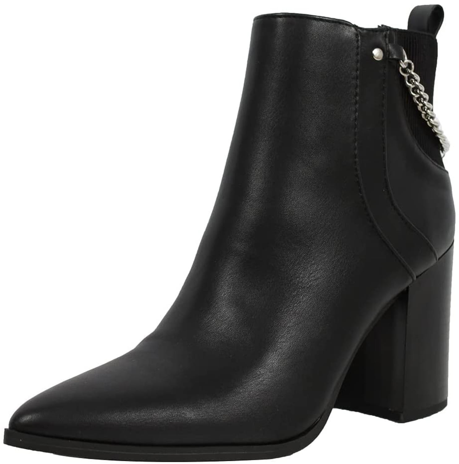 SMASH SHOES Womens Black Padded Chiku Pointy Toe Zip-Up Leather Booties W