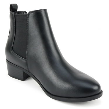 Soda Women Ankle Boots Elastic Sides Slip On Booties Block Heel Suede TEAPOT-S Black PU 7.5