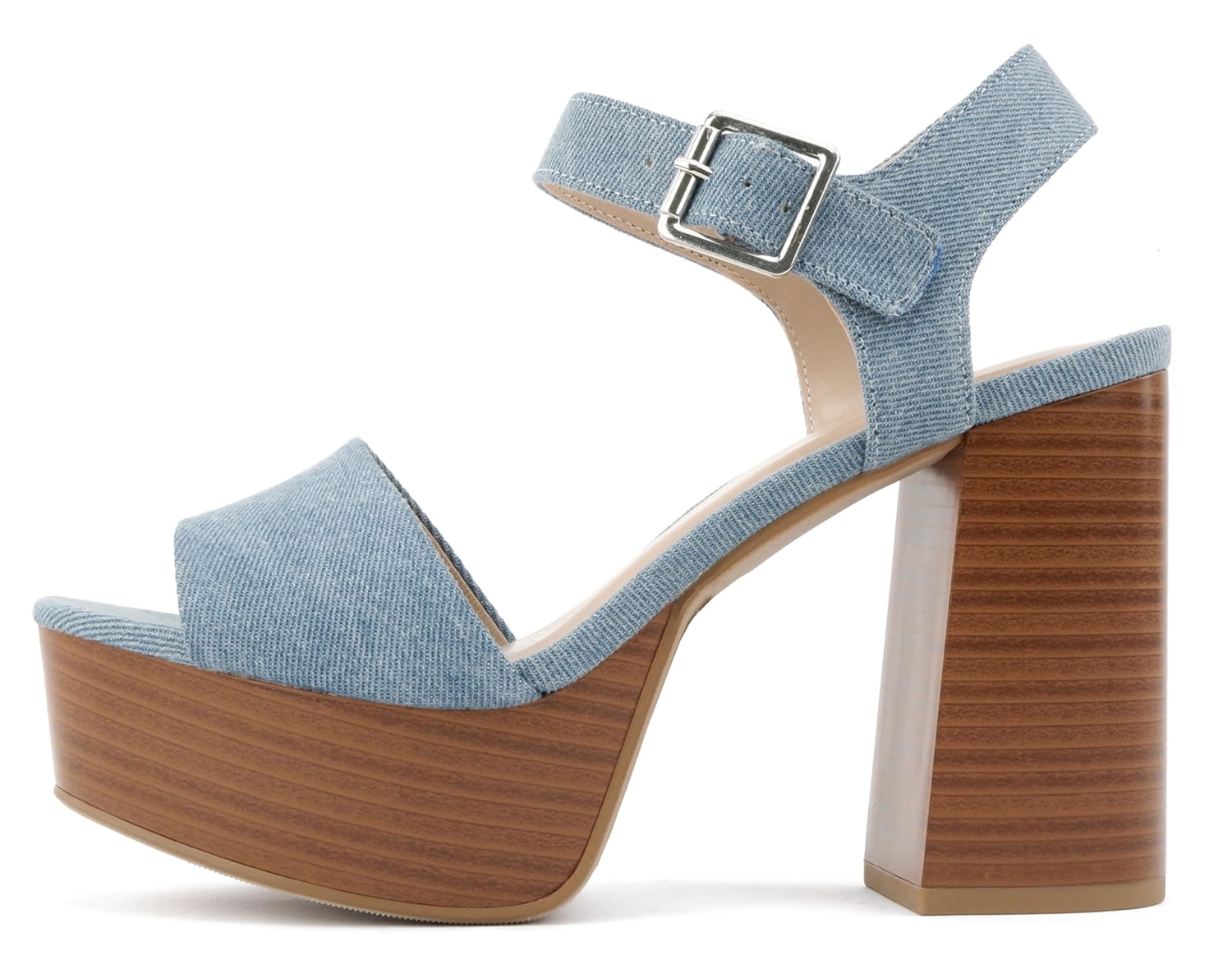 Soda Women Block Chunky Stacked High Heels Sandals Open Toe