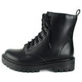 thumbnail image 1 of Soda Women Combat Army Military Motorcycle Riding Platform Boots Side Zipper FIRM-S Black PU 7.5, 1 of 4