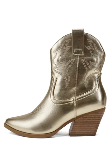 green emerald velvet dress Giselle Gold Dipped Ankle Boots main image 1