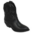 thumbnail image 1 of Soda Women Cowgirl Cowboy Western Stitched Ankle Boots Pointed Toe Short Booties RIGGING-S Black 8, 1 of 3