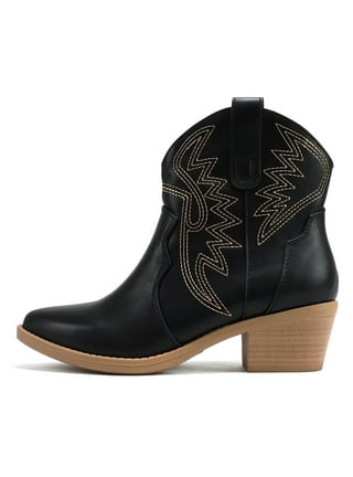 Black Cowboy Ankle Boots