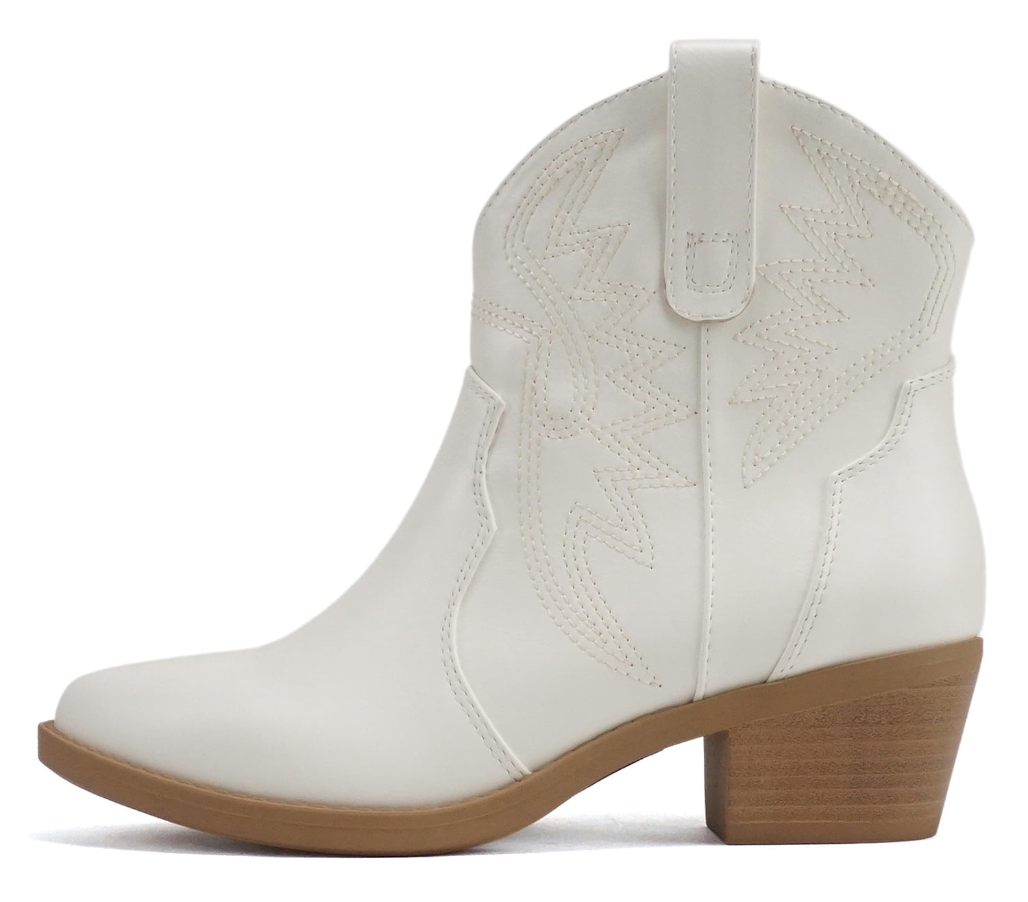 Soda Women Cowgirl Cowboy Western Stitched Ankle Boots Pointy Toe Short ...