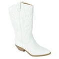 thumbnail image 1 of Soda Women Cowgirl Cowboy Western Stitched Boots Pointy Toe Knee High Reno-S White with Beige / Nude Sole 6.5, 1 of 3