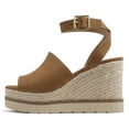 thumbnail image 1 of Soda Women Espadrille Wedge High Heels Sandals Open Peep Toe Platform Ankle Strap STELLA-S Brown Tan 11, 1 of 5