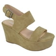 thumbnail image 1 of Soda Women High Heels Wedges Anke Strap open Peep Toe Hidden Platform SAILOR-S Beige Nude Camel 5.5, 1 of 3