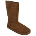 thumbnail image 1 of Soda Women Mid-Calf Flat Boots Slip-On Booties Warm Fur Insoles Song-S Dark Camel Brown 9, 1 of 4