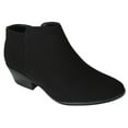 thumbnail image 1 of Soda Women Small Short Heel Ankle Boots Side Zipper Booties Faux Leather MUG-S Black NB Nubuck 10, 1 of 3