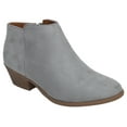 thumbnail image 1 of Soda Women Small Short Heel Ankle Boots Side Zipper Booties Faux Leather MUG-S Light Gray 6, 1 of 3