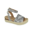 thumbnail image 1 of Soda Women Wedge Sandals Open Toe Ankle Strap Flatform Espadrilles Trim Platform TOPIC-S Beige Python 8.5, 1 of 3