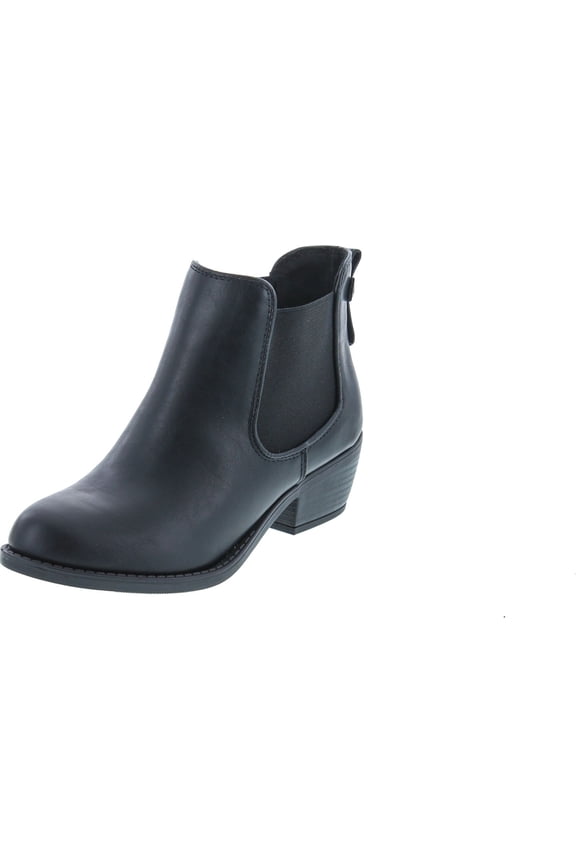 Women's Ankle Boots Chelsea, Medium Low Heel Closed Toe Black, 75