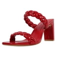 thumbnail image 1 of Soda Women's Braided Open Toe Double Strap Heels, Red Pat,  8 M US, 1 of 5