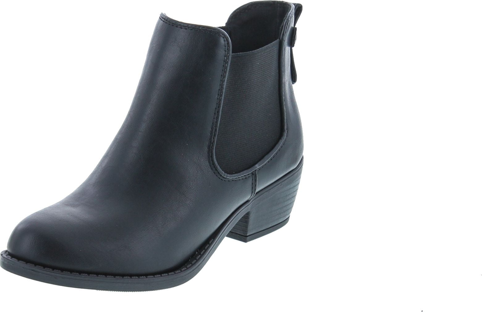 Smooth leather Chelsea ankle boots with elastic on the sides and a leather sole. SPENCER | Stacked Heel Booties – LINEA Paolo Shoes main image 2