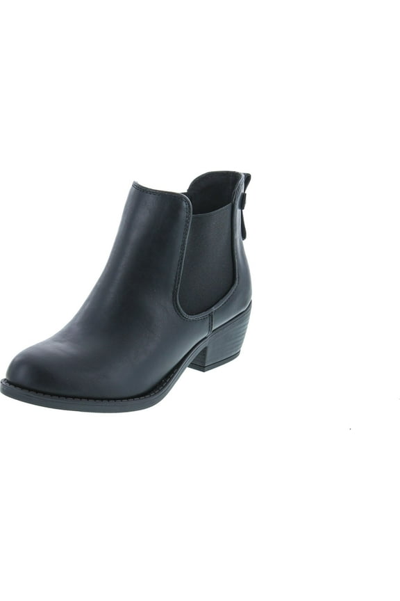 Women's Chelsea Faux Leather Elastic Side Panel Ankle Boots