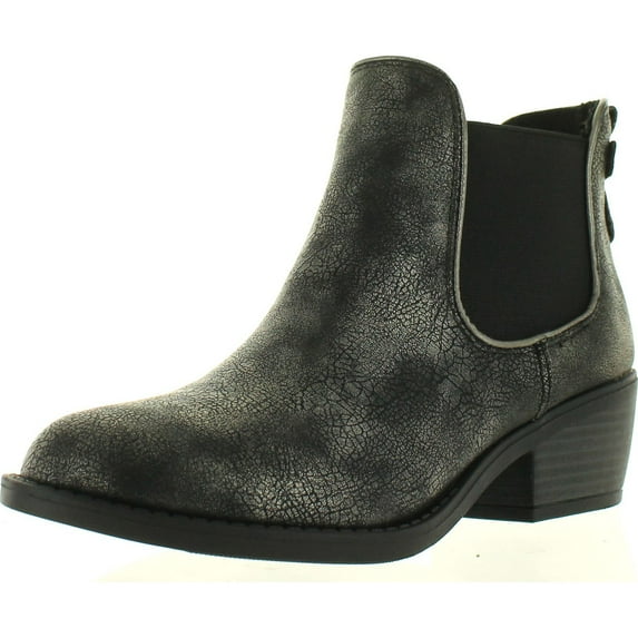 Soda Women's Chelsea Faux Leather Elastic Side Panel Ankle Boots