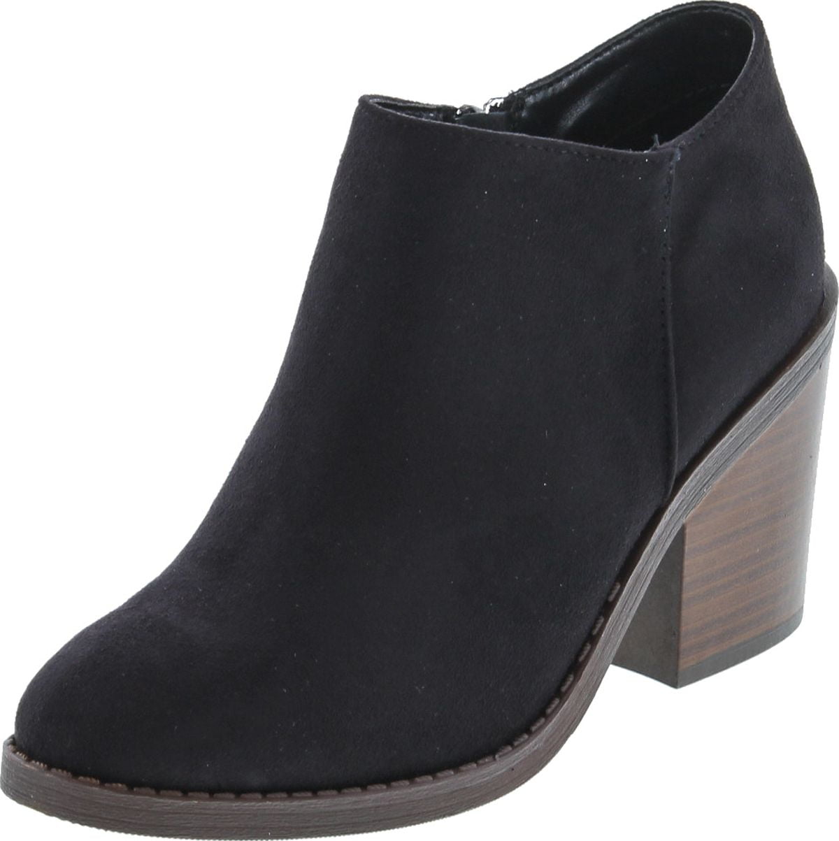 VARECOLA Women's Suede Ankle Boots - Chunky Block Heel, Side Zipper, Round Toe Booties For Casual & Office - View #2