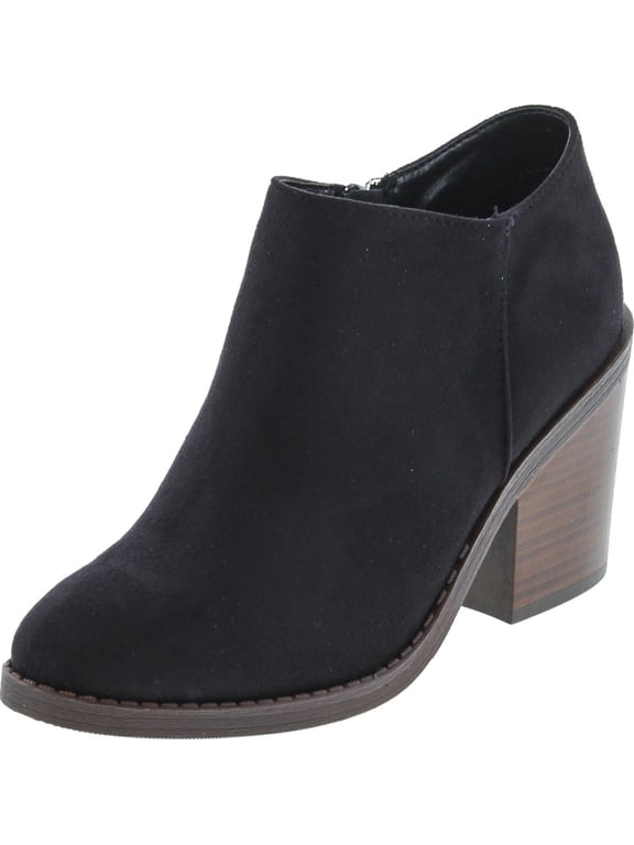 Women's Closed Toe Zipper Block Stacked Chunky Heel Ankle Bootie