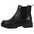 thumbnail image 1 of Soda Women's Faux Leather Round Toe Chelsea High Top Platform Ankle Boot, Black ,  6.5 M US, 1 of 7