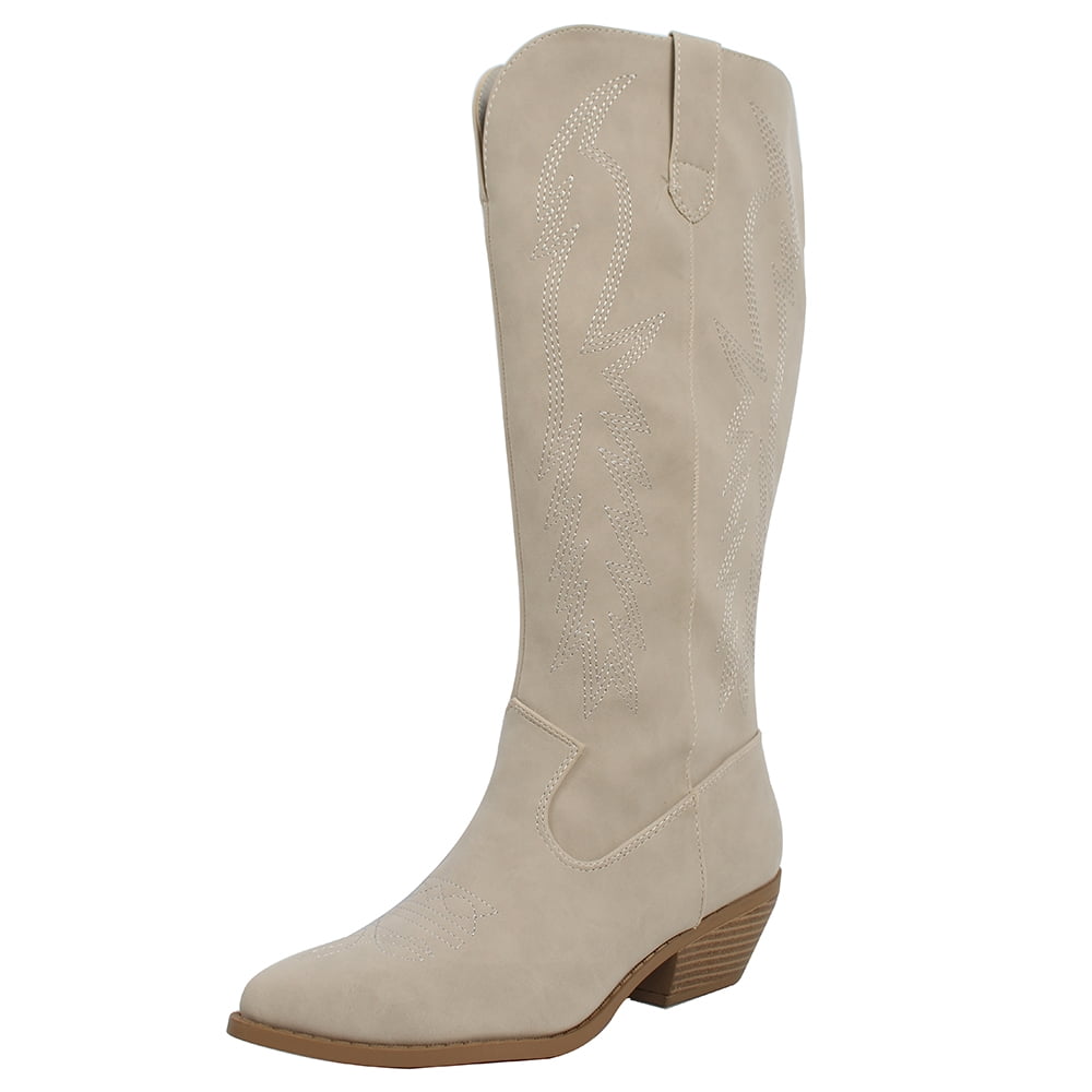 Cowboy Boots Sand Suede Knee High Boots Soda Women's Faux Leather
